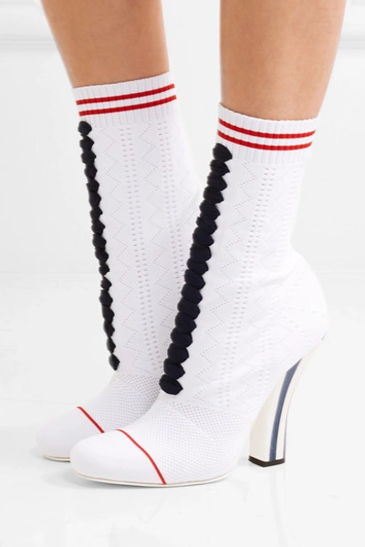 Shop Fendi Stretch-knit Sock Boots