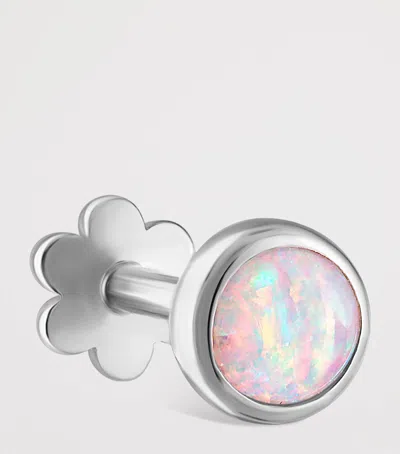 Maria Tash Opal Threaded Stud Earring In White
