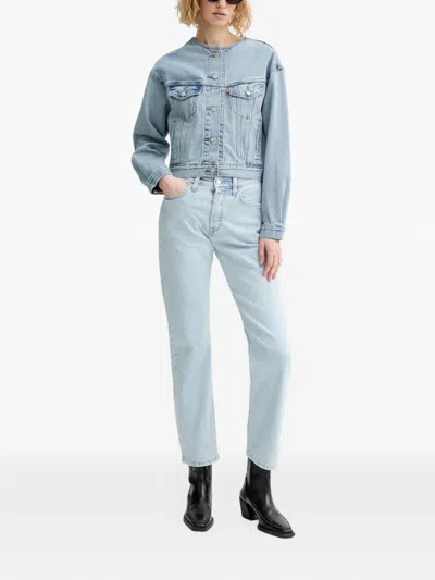 Levi's Shrunken 90s Collarless Denim Jacket In Blue