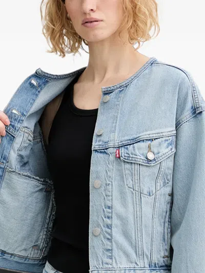 Levi's Shrunken 90s Collarless Denim Jacket In Blue