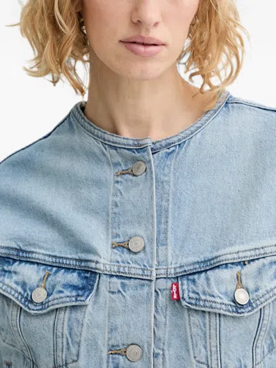 Levi's Shrunken 90s Collarless Denim Jacket In Blue