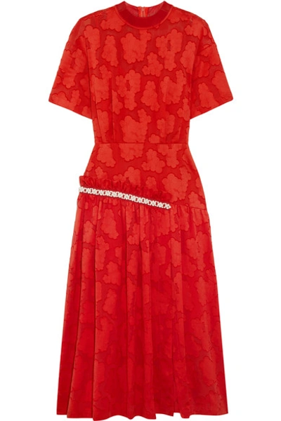 Mother Of Pearl Twilla Embellished Burnout Cotton Midi Dress