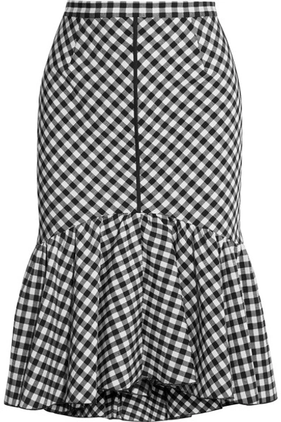 Shop Tome Ruffled Gingham Jacquard Skirt