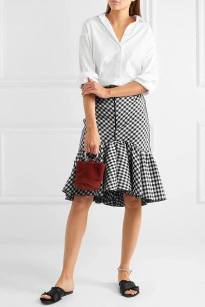 Shop Tome Ruffled Gingham Jacquard Skirt