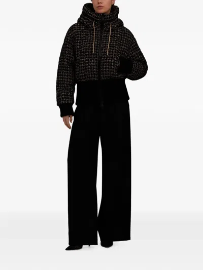 Herno Check-patterned Down Jacket In Black