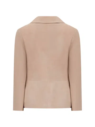 Antonelli Suede Single-breasted Jacket In Neutral