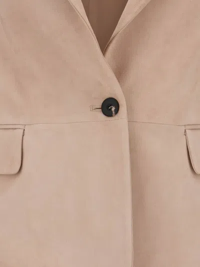 Antonelli Suede Single-breasted Jacket In Neutral