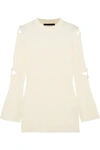 MOTHER OF PEARL Aurora embellished cutout wool-blend jumper