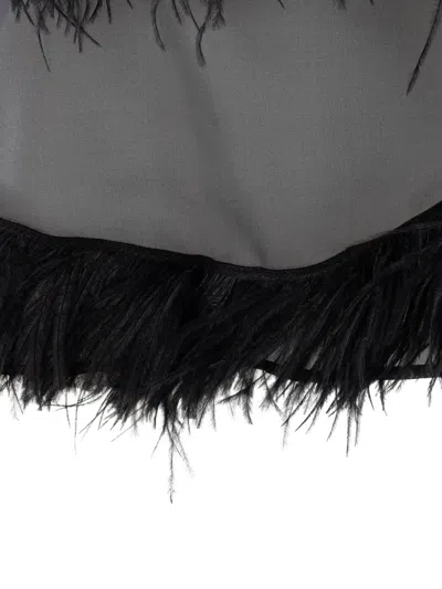 Antonelli Feather-trim Sheer Top In Gray