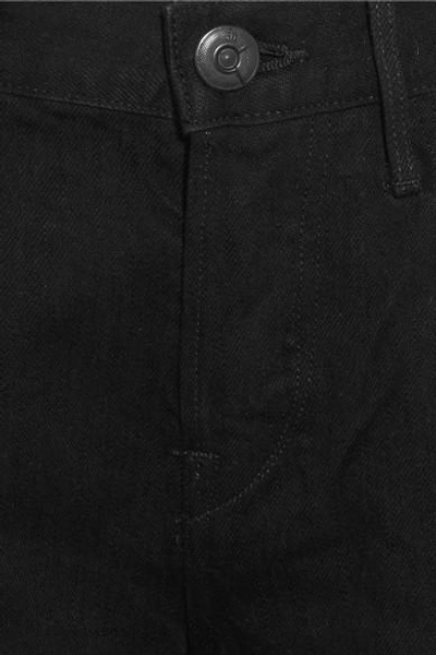 Shop 3x1 Wm3 Crop Fringe High-rise Straight-leg Jeans In Black