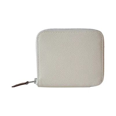 Hermes Silk'in Compact Wallet White