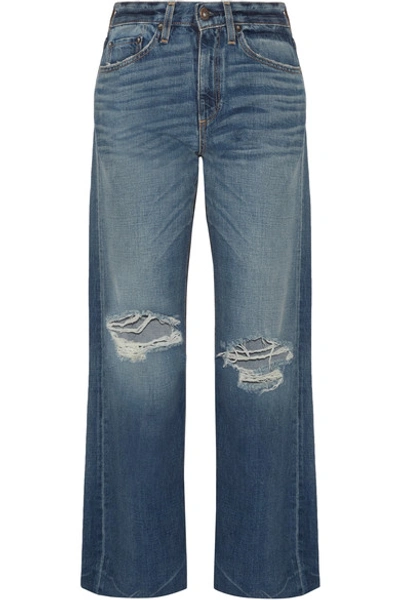 Simon Miller Basin Distressed Wide-leg Jeans