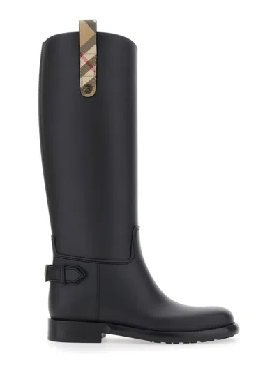 Burberry Lf Cavalier Rain Boot In Black