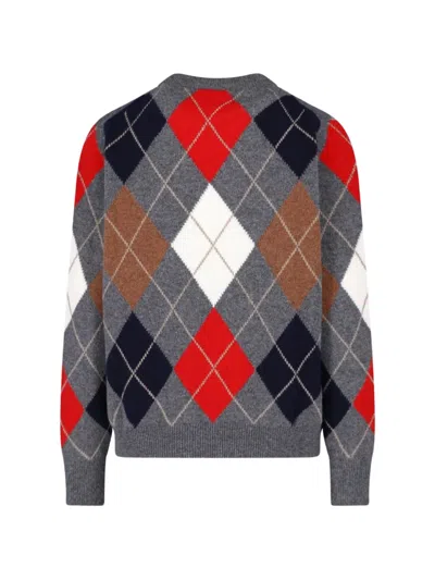 And-daughter Ava Argyle Wool Sweater In Multi