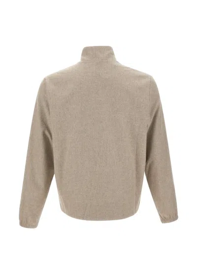 Devore High-neck Zip-up Jacket In Neutral