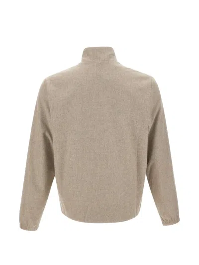Devore High-neck Zip-up Jacket In Neutral