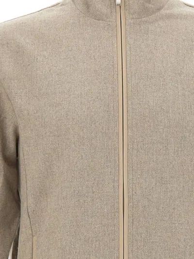 Devore High-neck Zip-up Jacket In Neutral