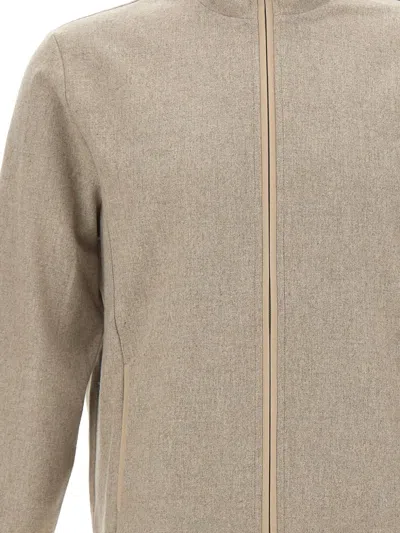 Devore High-neck Zip-up Jacket In Neutral