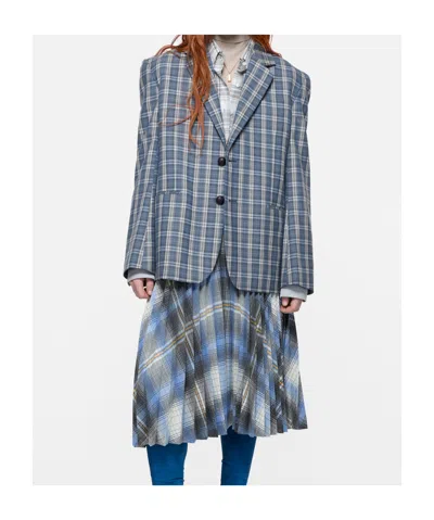 Acne Studios Checked Wool Suit Jacket In Multi