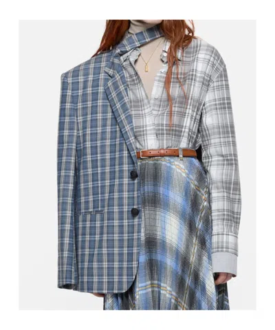 Acne Studios Checked Wool Suit Jacket In Multi