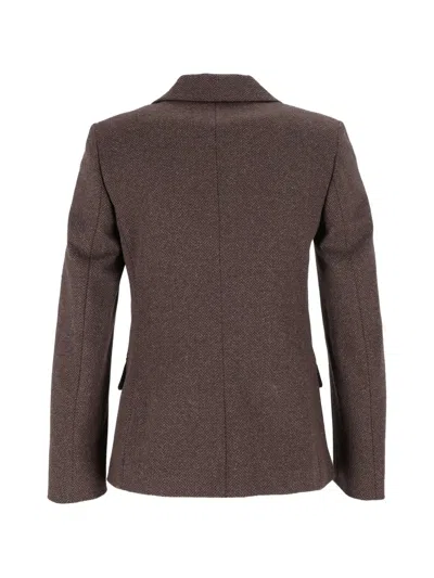 Weekend Max Mara Herringbone-pattern Jersey Jacket In Brown