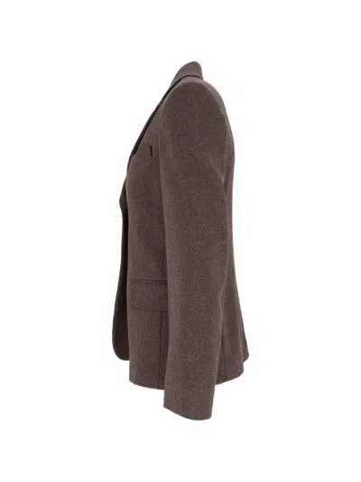 Weekend Max Mara Herringbone-pattern Jersey Jacket In Brown