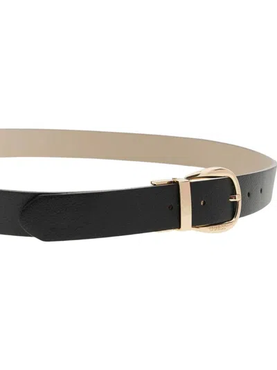 Guess Reversible Polyester Belt In Black