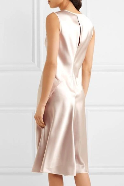 Shop Calvin Klein Collection Lamica Tulle-trimmed Silk-satin Dress