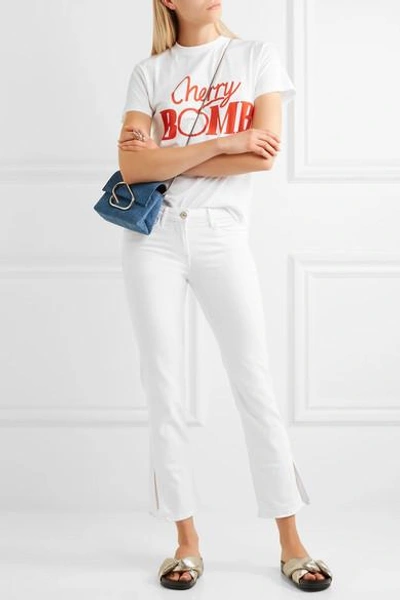 Shop 3x1 W2 Split Bell Crop Mid-rise Straight-leg Jeans In White