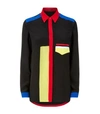 VERSACE Colour-Block Silk Long Sleeve Shirt