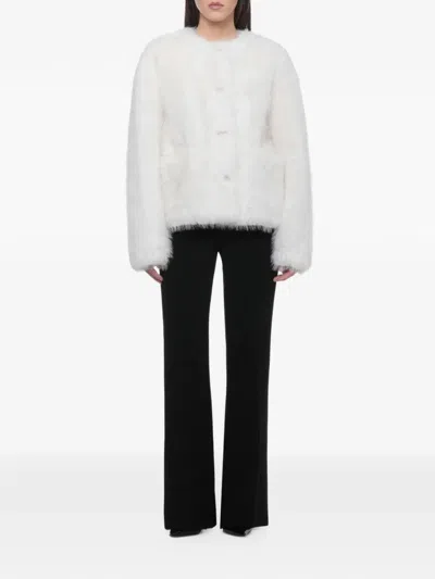 Stand Studio Round-neck Jacket In White