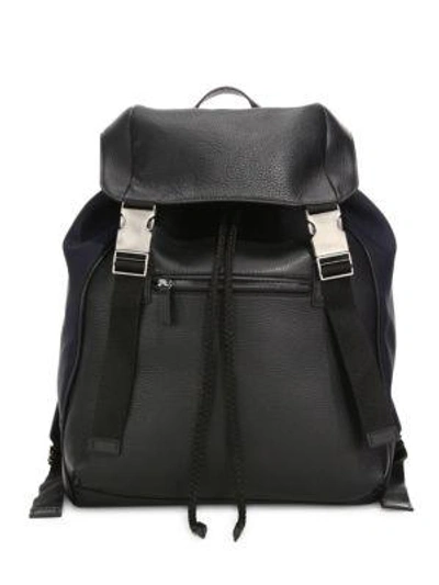 Shop Saks Fifth Avenue Collection Mixed Media Backpack In Black
