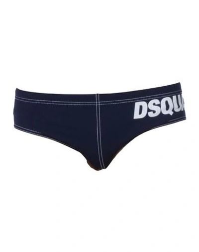 Shop Dsquared2 Bikini Bottoms In Dark Blue