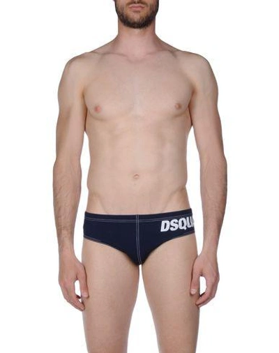 Shop Dsquared2 Bikini Bottoms In Dark Blue