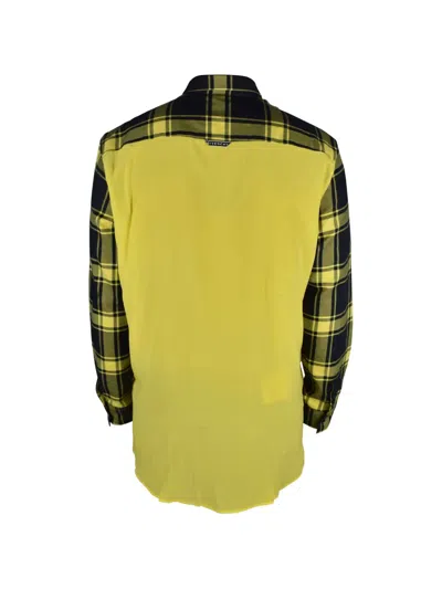 Givenchy Check-print Oversized-cut Shirt In Yellow