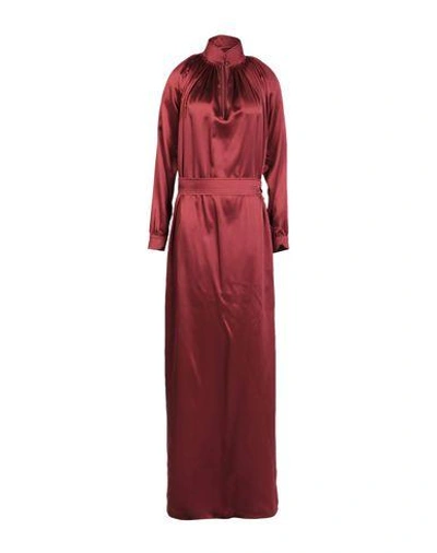 Vilshenko Long Dress In Brick Red