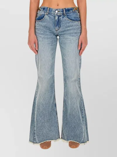 Stella Mccartney Clasp-embellished Low-rise Flared Jeans In Blue