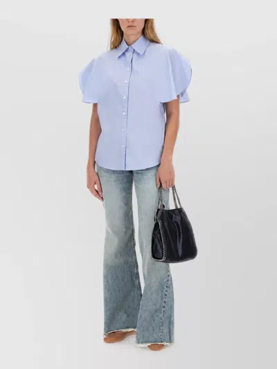 Stella Mccartney Clasp-embellished Low-rise Flared Jeans In Blue