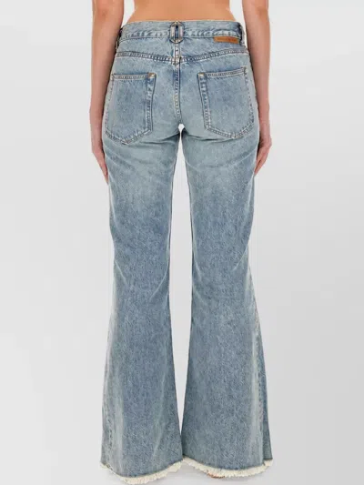 Stella Mccartney Clasp-embellished Low-rise Flared Jeans In Blue