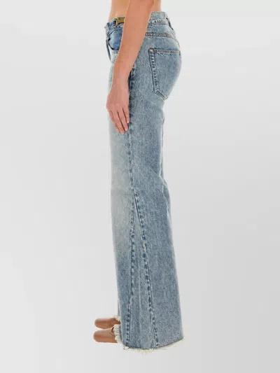 Stella Mccartney Clasp-embellished Low-rise Flared Jeans In Blue