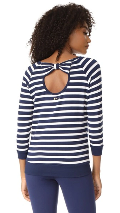 Beyond Yoga X Kate Spade New York Bow Cutout Sweatshirt In Sailing Stripe