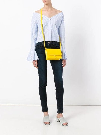 Shop Pb 0110 Flap Crossbody Bag - Yellow In Yellow & Orange