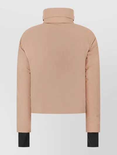 Moncler Down Fitted Jacket In Neutral