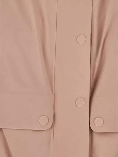 Moncler Down Fitted Jacket In Neutral