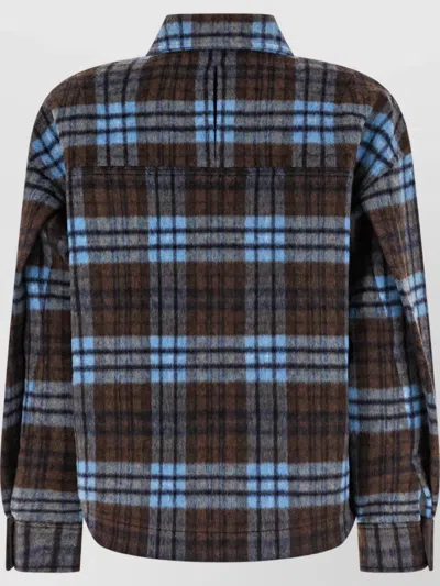 Entire Studios Check-pattern Button-up Jacket In Gray