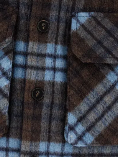 Entire Studios Check-pattern Button-up Jacket In Gray