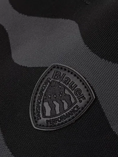 Blauer Wave-pattern Logo-patch Tote Bag In Black