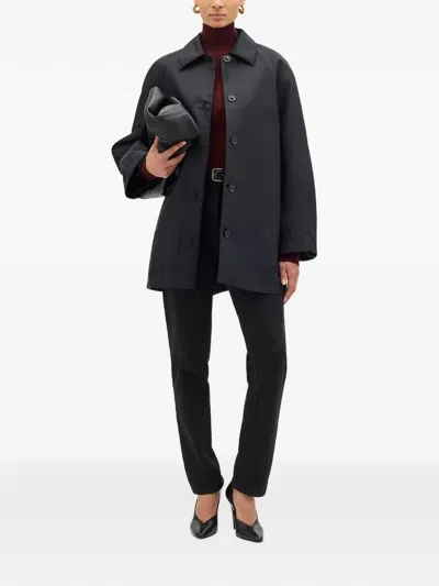 Another Tomorrow Oversized Car Coat In Black