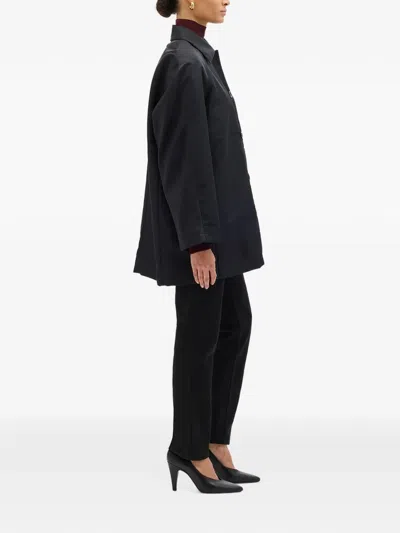 Another Tomorrow Oversized Car Coat In Black