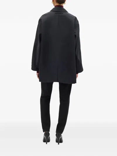 Another Tomorrow Oversized Car Coat In Black